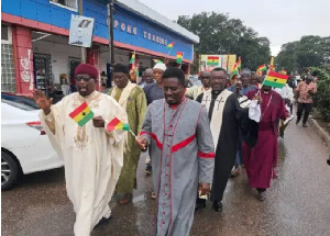 Representatives from Christian, Muslim, and other faith groups marched through the city