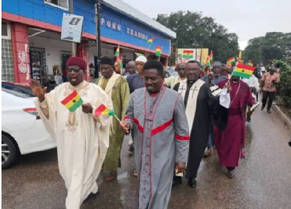 Representatives from Christian, Muslim, and other faith groups marched through the city