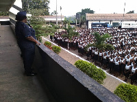 DSP Oliva Ewurabena Adiku addressing students on security tips