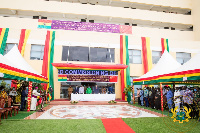 President Akufo-Addo at the commissioning of the rubber company