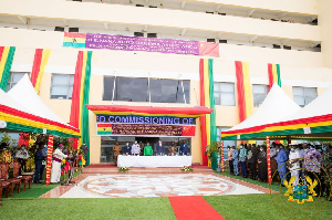 President Akufo-Addo at the commissioning of the rubber company