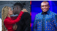 Sister Derby kissing Medikal [L]; Sam George