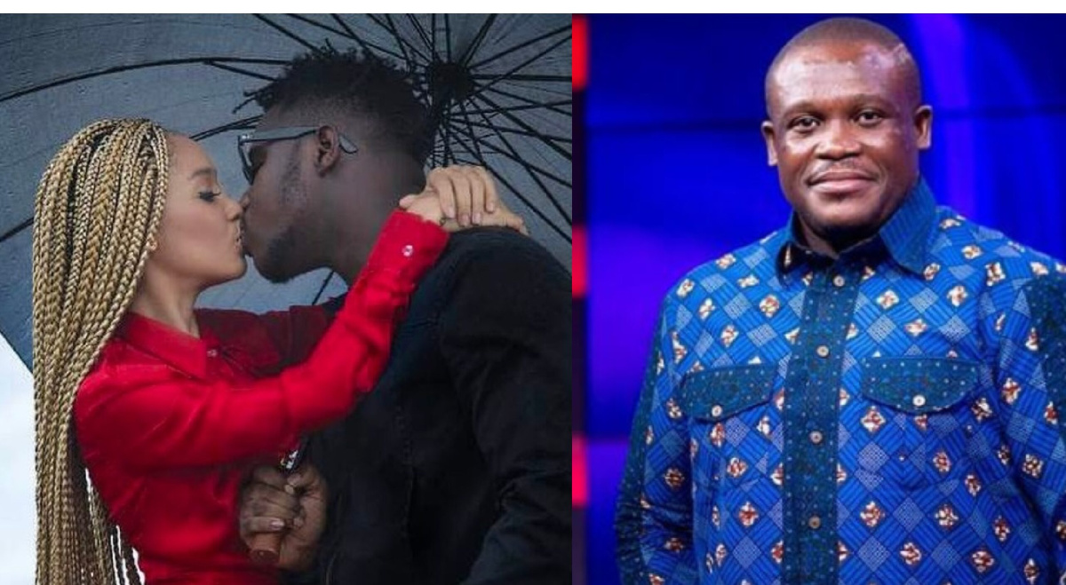 Sister Derby kissing Medikal [L]; Sam George