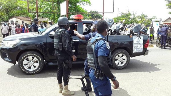 Police during an operation