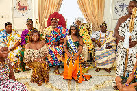 Calista Amoateng with her mother, Torgbuiga Wenya III, Mamaga Abui Buiekpor II, et al