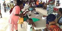 Some of the residents undergoing the health screening