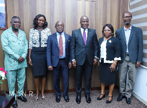 Lands Minister, Samuel Abu Jinapor With The Committee Members