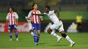 Black Maidens Sandra Owusu Ansah celebrate goal