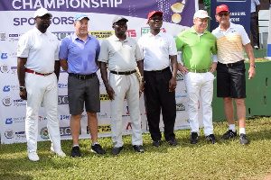 From l-r : Anthony Mintah,  Peter Breese,Osei Tutu II,  Alfred Baku, Nick Holland & Hans de Beer