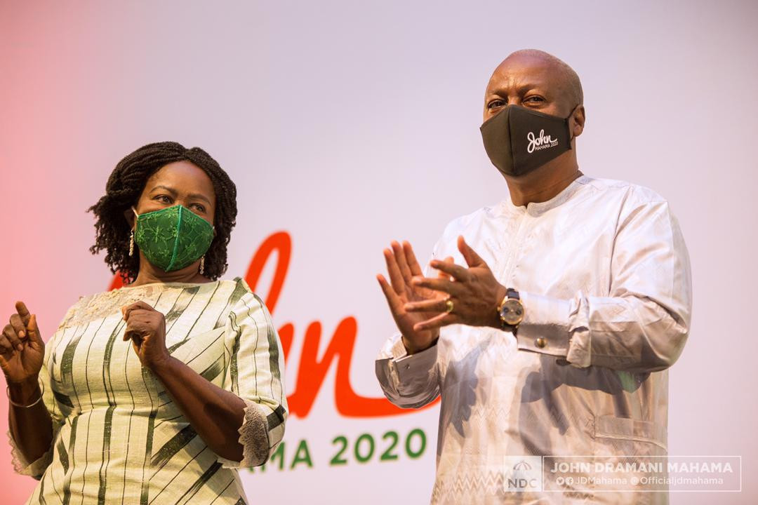 John Dramani Mahama, former president of Ghana with his 2020 running mate