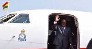 File photo of President Akufo-Addo boarding Ghana's Presidential Jet