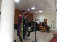 Vice Chancellor, Prof Jerry Kuma speaking at the matriculation ceremony