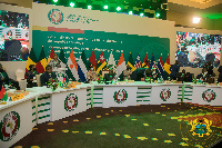 ECOWAS leaders in a group photo after a summit in Accra