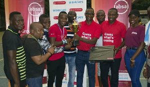 Winners of the tournament receiving their trophy