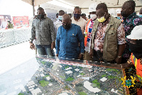 President Akufo-Addo inspecting the architecture works for the Obetsebi-Lamptey Interchange