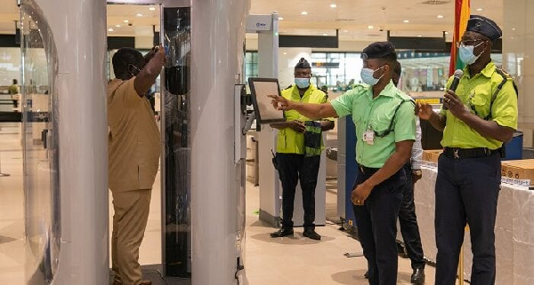 The aviation security screening equipment at the Kotoka International Airport