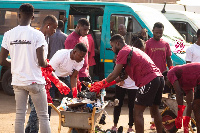 Some members of the team during the cleanup exercise