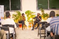 CEO of GUBA, Dentaa and William Adoasi, CEO of Vitae London speaking at the event