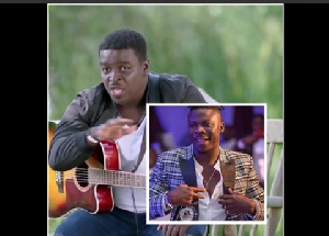 Kumi Guitar and an inset of  Stonebwoy