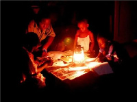 A photo of students using traditional light to study