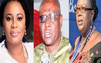 Embattled EC Chair Charlotte Osei and her two Deputies, Amadu Sulley and Georgina Opoku-Amankwa