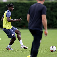 Ghana international Mohammed Salisu and coach Ralph Hasenhuttl