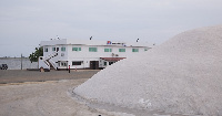 Salt mining at Ada Songor