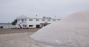 Salt mining at Ada Songor