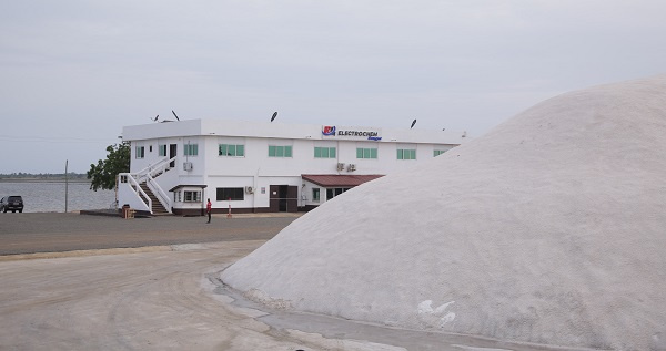 Salt mining at Ada Songor