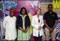 From left, Mzwakhe Lubisi, Rita Adu Boateng, and Her Excellency Grace Jeanet Mason