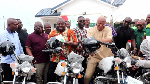 Prof. Joshua Alabi at the motorbike donation