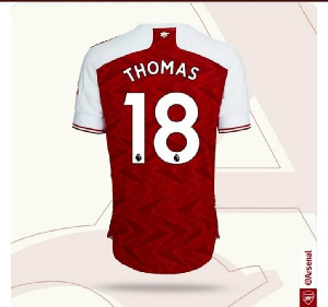 Black Stars midfielder, Thomas Partey's Arsenal jersey