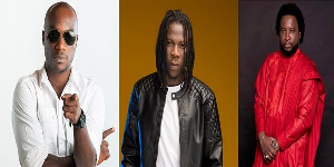 Musician Kwabena Kwabena, Stonebwoy and Sonnie Badu