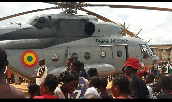 File photo: Ghana Airforce Military helicopter landed at Donkokrom