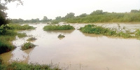 Submerged farms along the White Volta