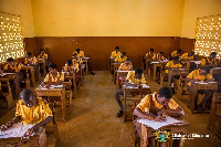 Some students sitting for their BECE