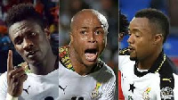 Asamoah Gyan, Andre Ayew and Jordan Ayew