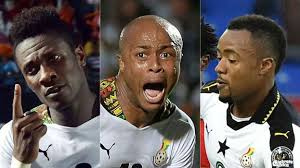 Asamoah Gyan, Andre Ayew and Jordan Ayew