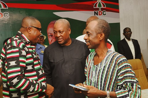 Former President Mahama with Ofosu Ampofo and Asiedu Nketia