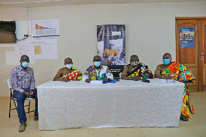 Officials of Chirano and Traditional leaders from Sefwi signing the Foundation agreement