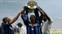 Sulley Muntari (left) came on as a late substitute in Inter Milan's Champions League final win