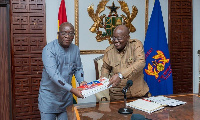 Kudjoe Fianoo (left) with President Akufo-Addo