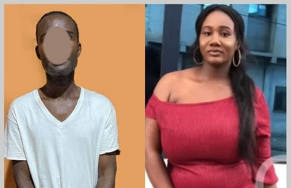 The alleged Maadwoa killer (left) and the late Maadwoa (right)