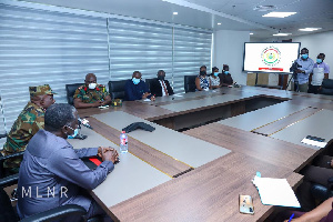 Benito Owusu-Bio in a meeting with officials from the Ghana Boundary Commission