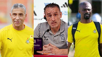 L-R: Chris Hughton, Paulo Bento and George Boateng