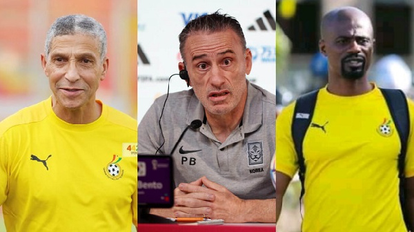 L-R: Chris Hughton, Paulo Bento and George Boateng