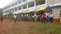 Some electorates at the Electoral Commission District Office to register