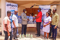 The company presenting the items to the Tema General Hospital