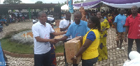 The president of the patron receiving the items