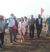 Chinese Ambassador to Ghana, H.E. Sun Baohong (middle) with her entourage